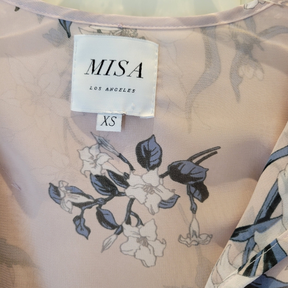 Misa Los Angeles Lulla Floral Print Midi Flutter Sleeves Dress - Picture 2 of 12